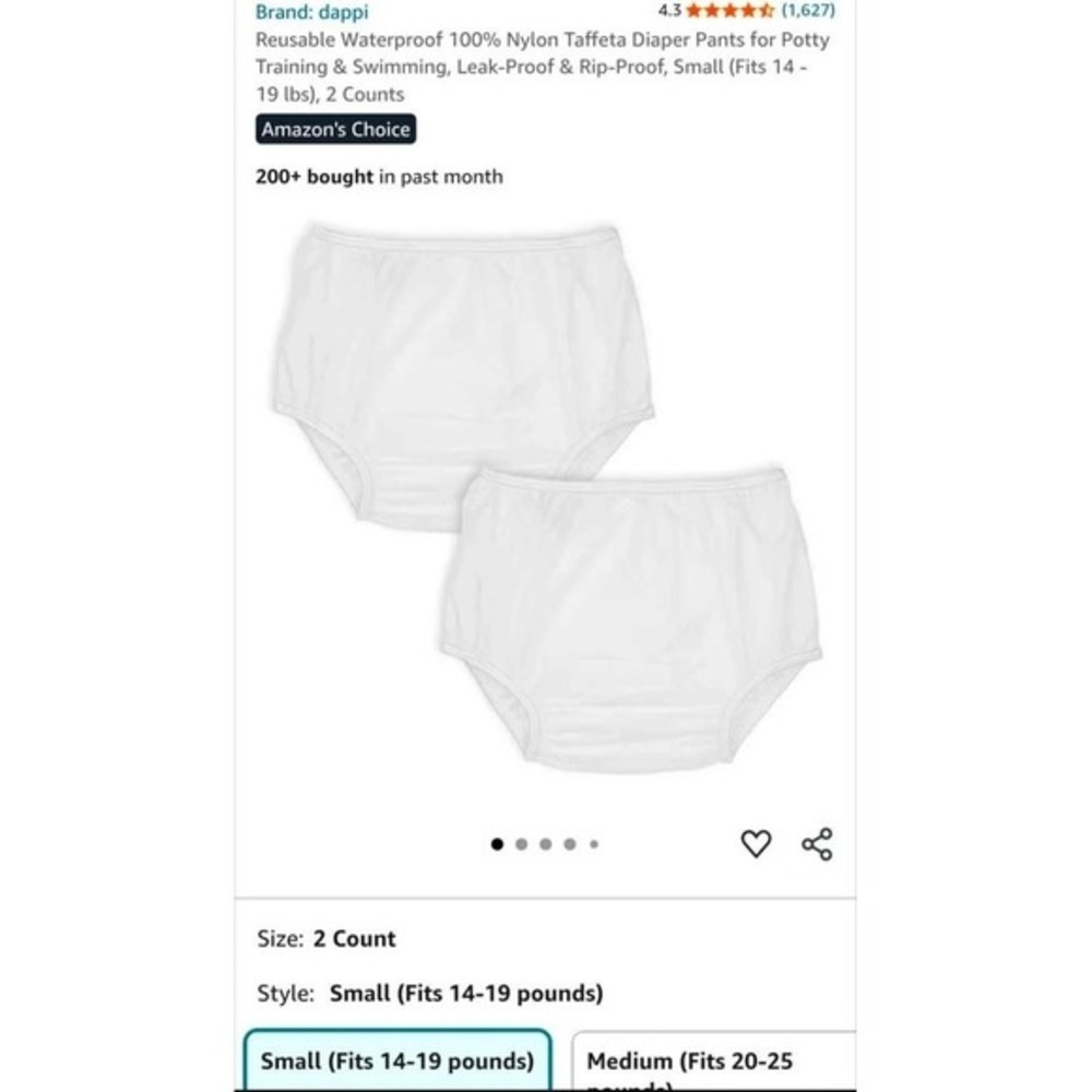 Dappi Waterproof Underpants/Diaper‎ Covers - 2 small, 2 medium